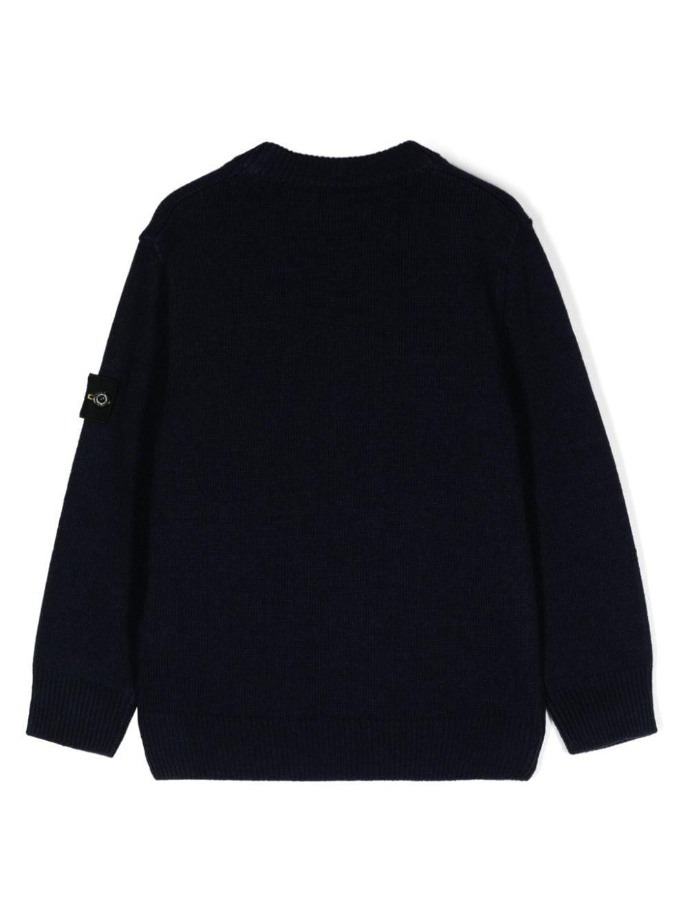 Navy blue cotton sweater for boys