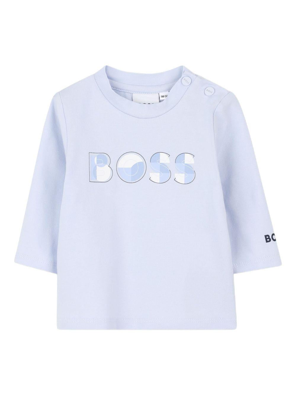 T-shirt azzurro per neonato J52514 771 Boss Kids 