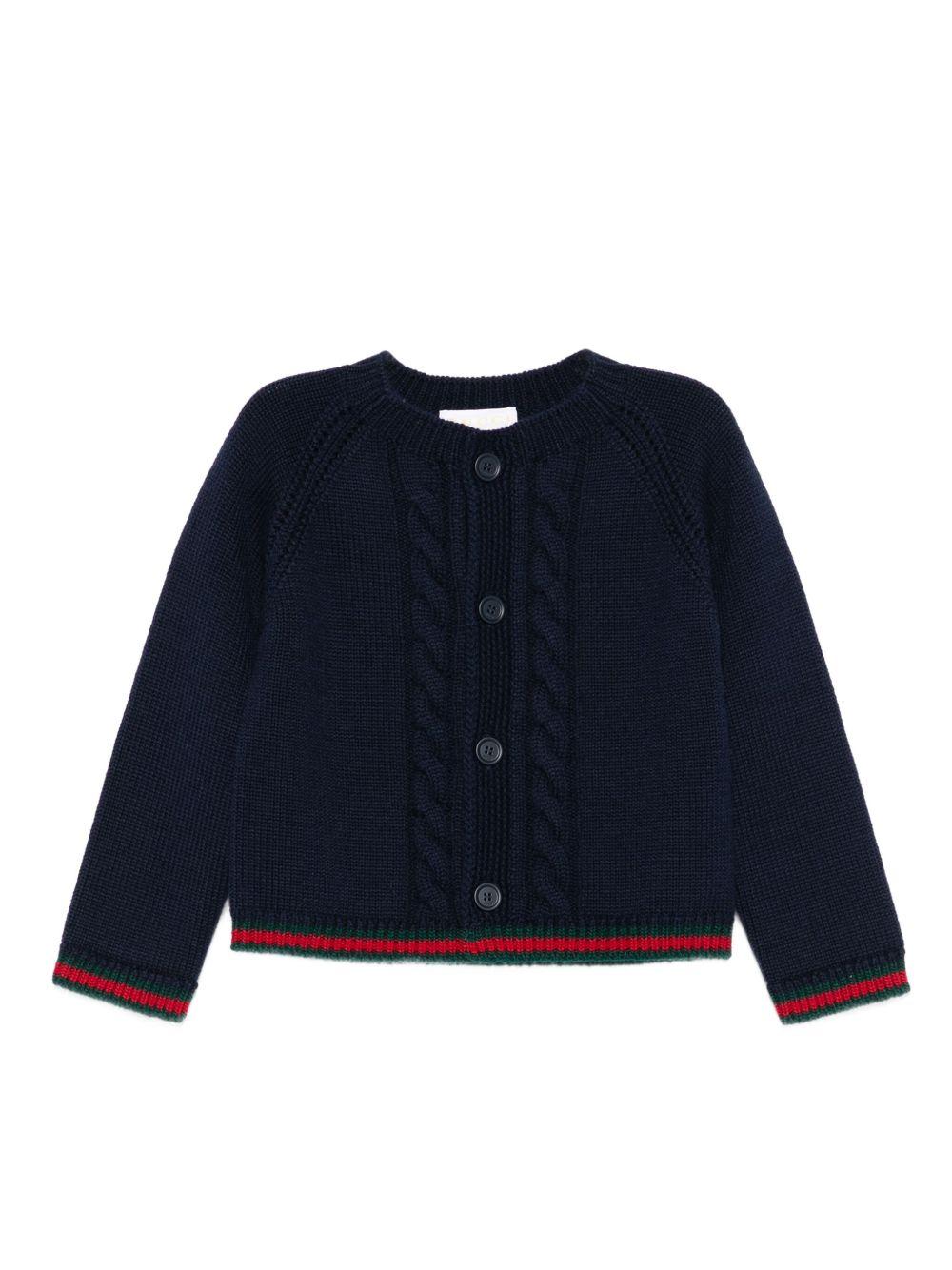 Cardigan blu per neonato 823227XKEWP 4180 Gucci Kids 