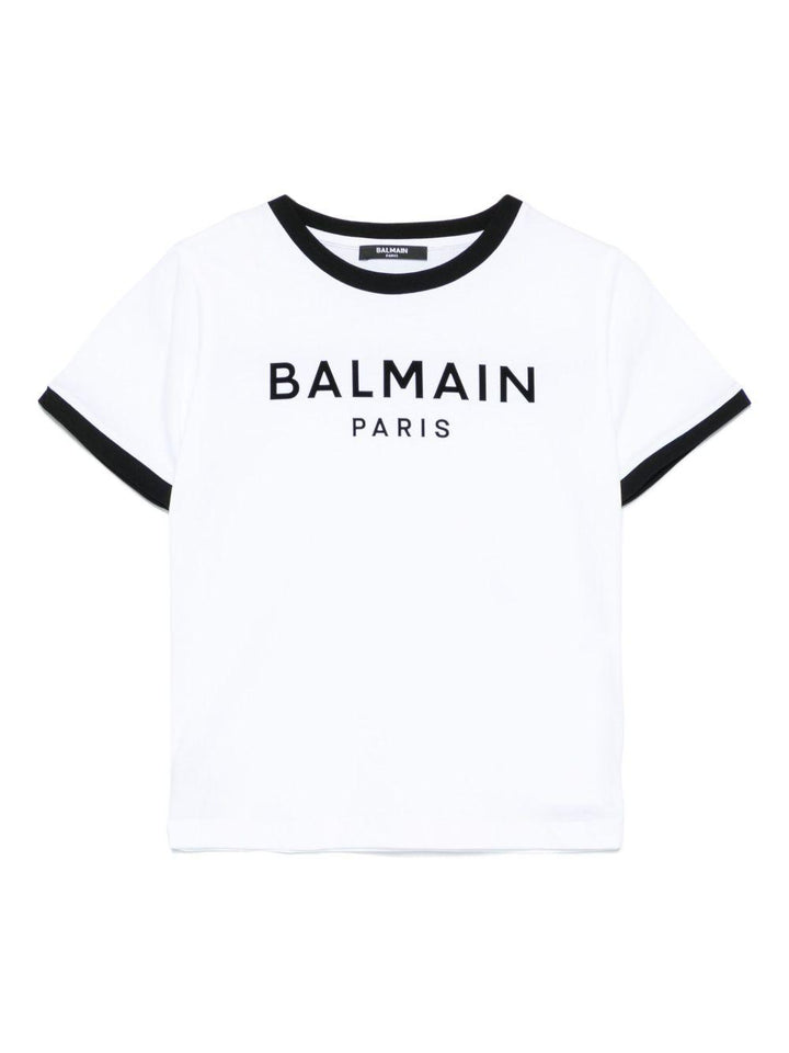 T-shirt bianca per bambino con logo