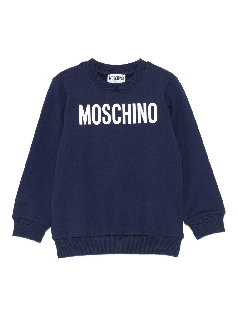 Felpa blu navy per bambino HUF09ILDA21 40016 Moschino Kids 