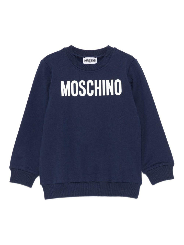 Felpa blu navy per bambino HUF09ILDA21 40016 Moschino Kids 