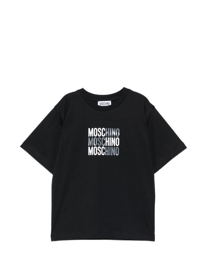 T-shirt nero per bambino H5M05GLAA23 60100 Moschino Kids 
