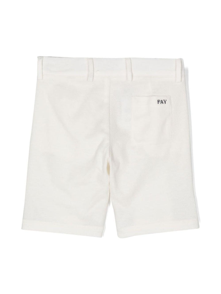 White Bermuda shorts for boys with logo