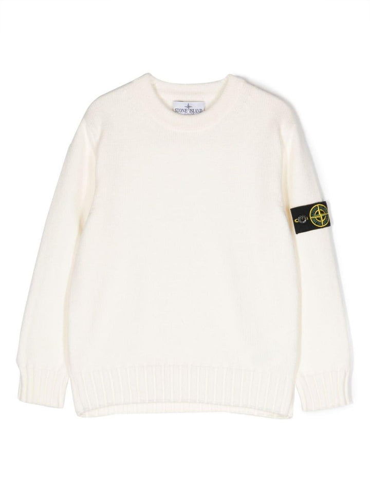 Maglione bianco per bambino con logo