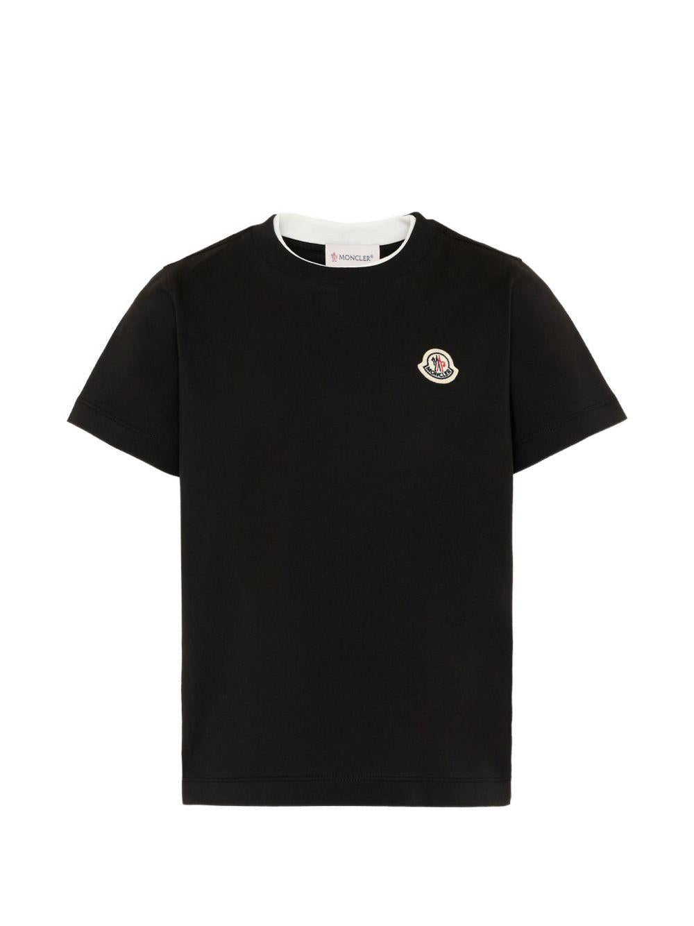 T-shirt nera per bambino 9548C0000889AFV 999 Moncler Kids 