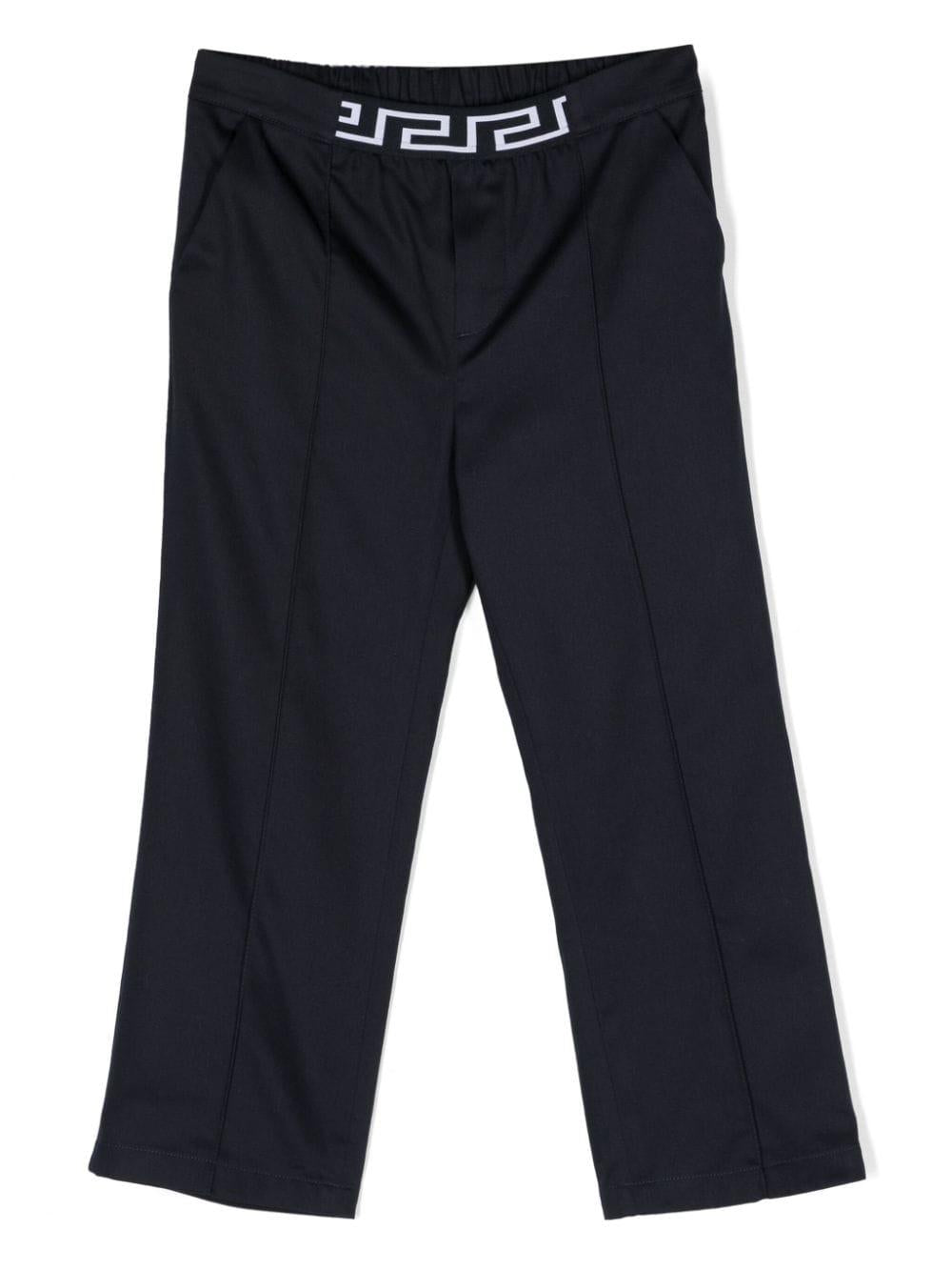 Blue trousers for boys with logo