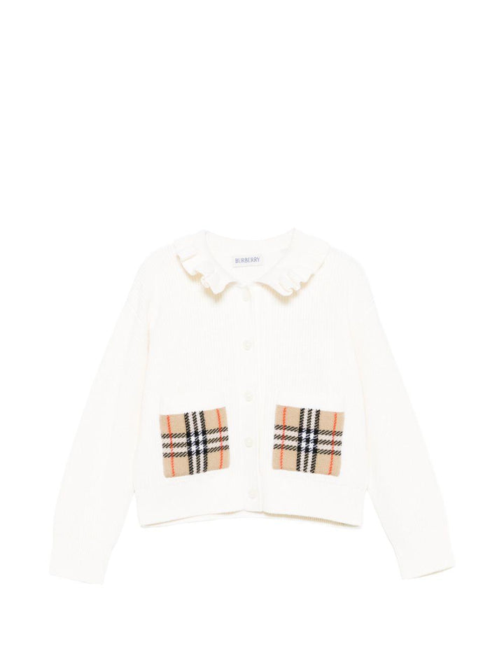 Cardigan avorio per bambina 8117677 A1452 Burberry Kids 