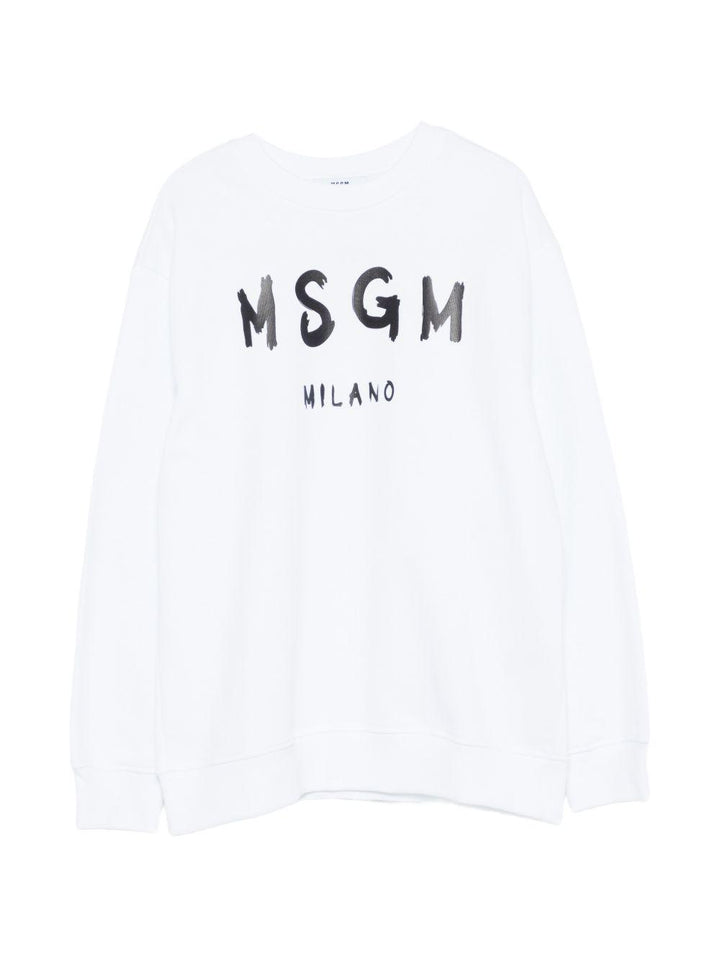 Felpa bianca per bambino S6MSJUSW007 001 Msgm Kids 