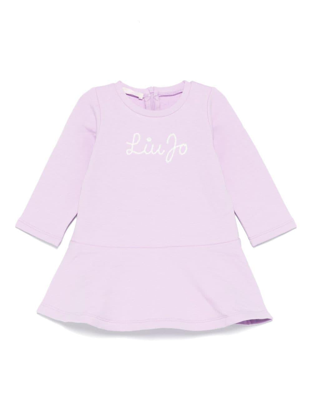Purple lilac dress for baby girl with logo