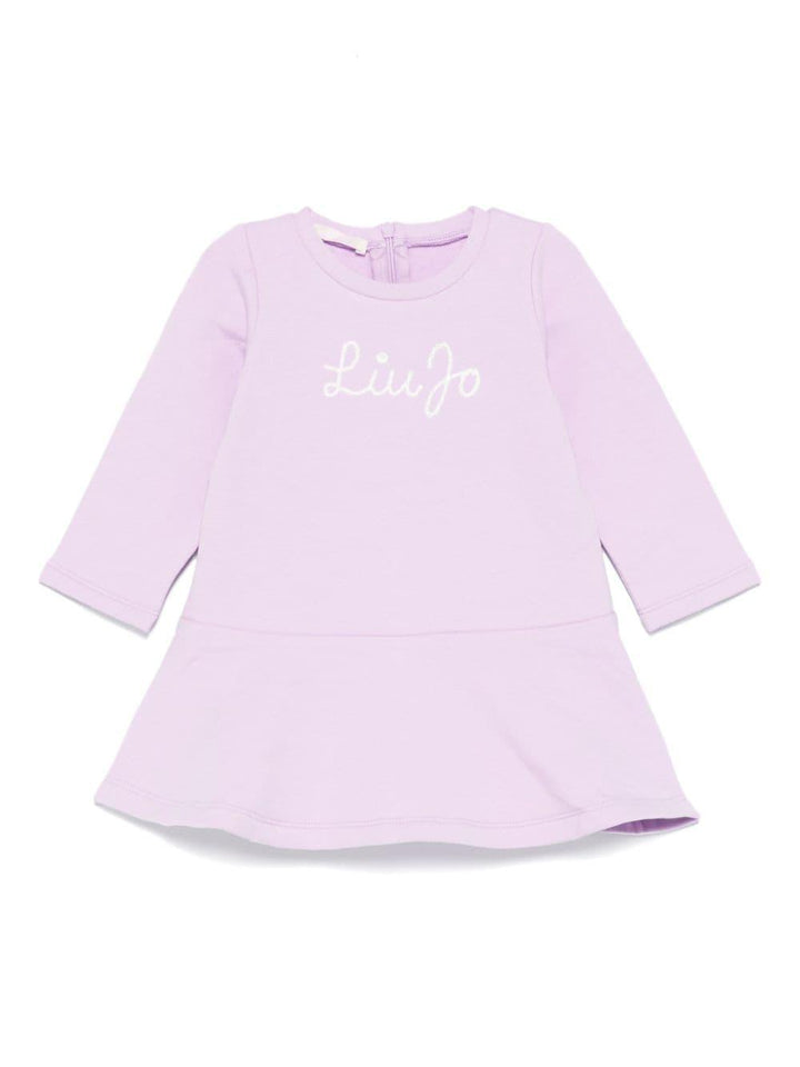 Purple lilac dress for baby girl with logo