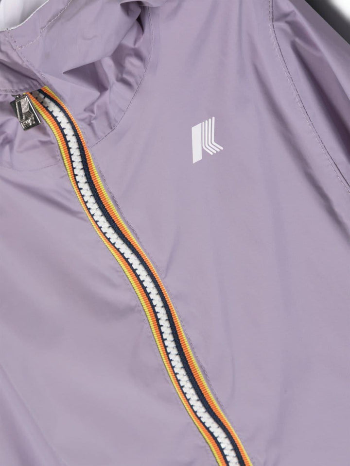 Purple and white jacket for girls with logo