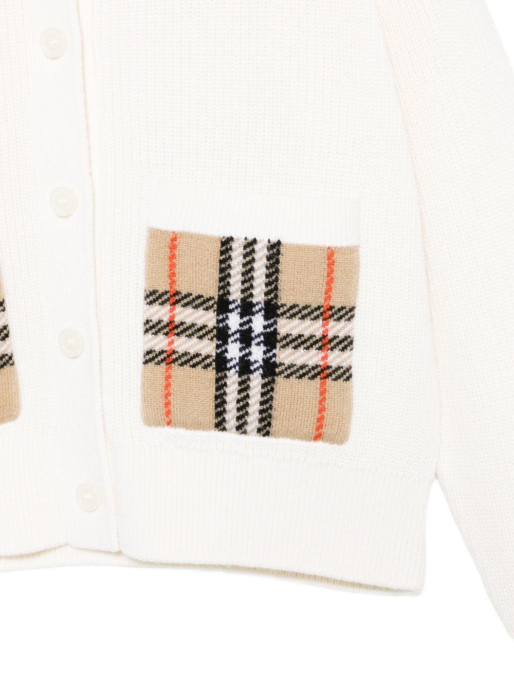 Cardigan avorio per bambina 8117677 A1452 Burberry Kids 