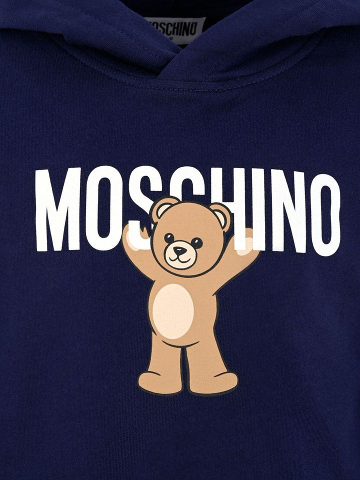 Felpa blu navy per bambino HUF09FLCA40 40016 Moschino Kids 