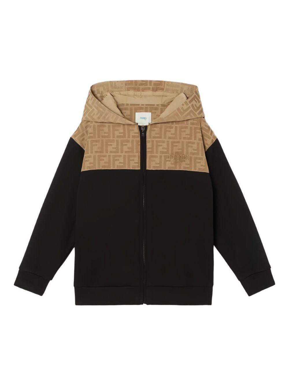 Felpa nera/beige per bambino JUH1065V0 F13IV Fendi Kids 