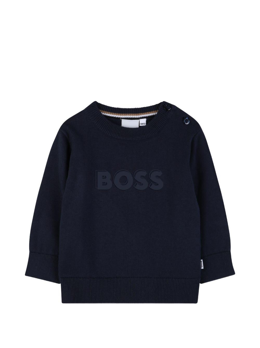 Maglione blu navy per neonato J52868 849 Boss Kids 