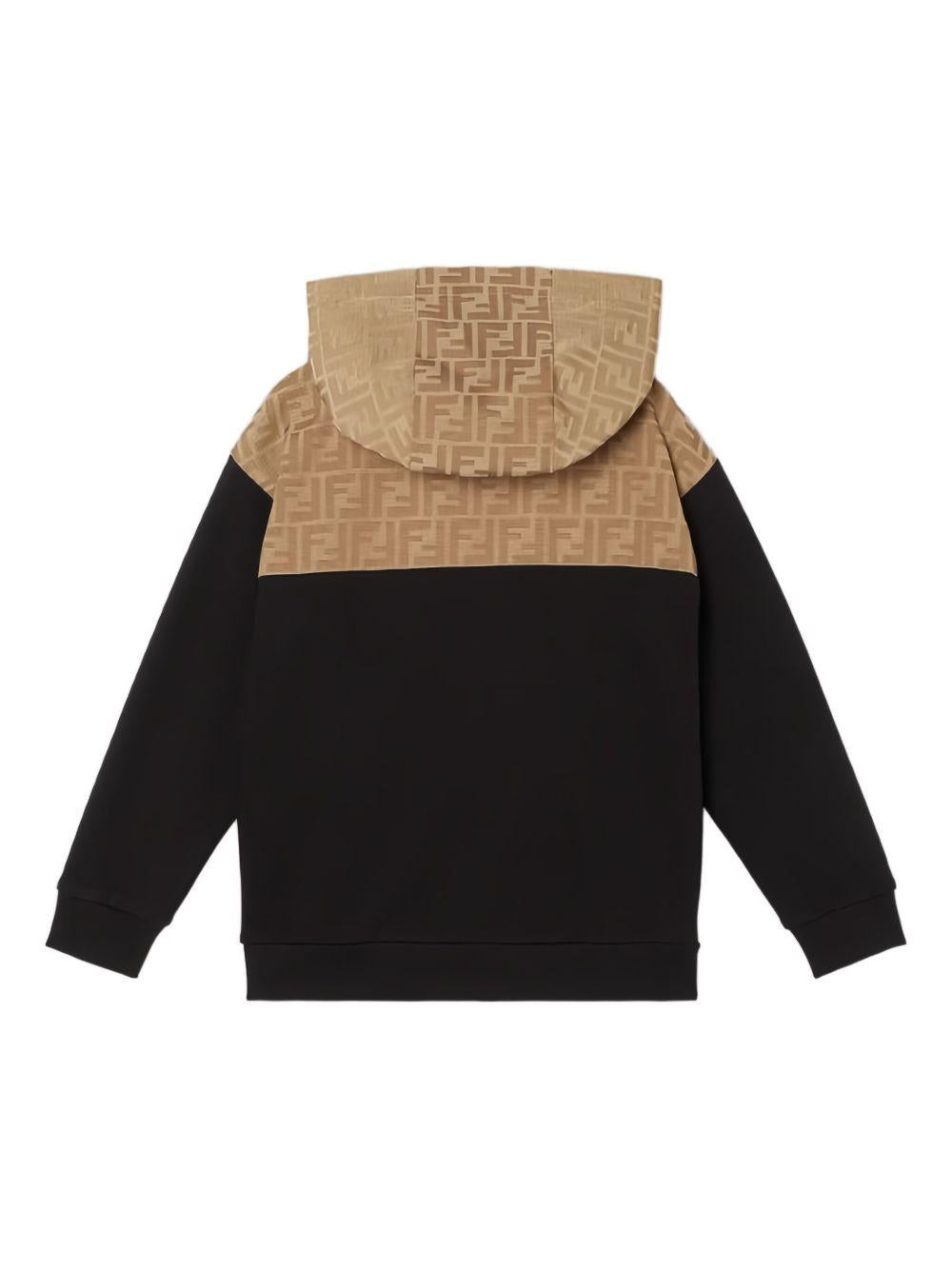 Felpa nera/beige per bambino JUH1065V0 F13IV Fendi Kids 