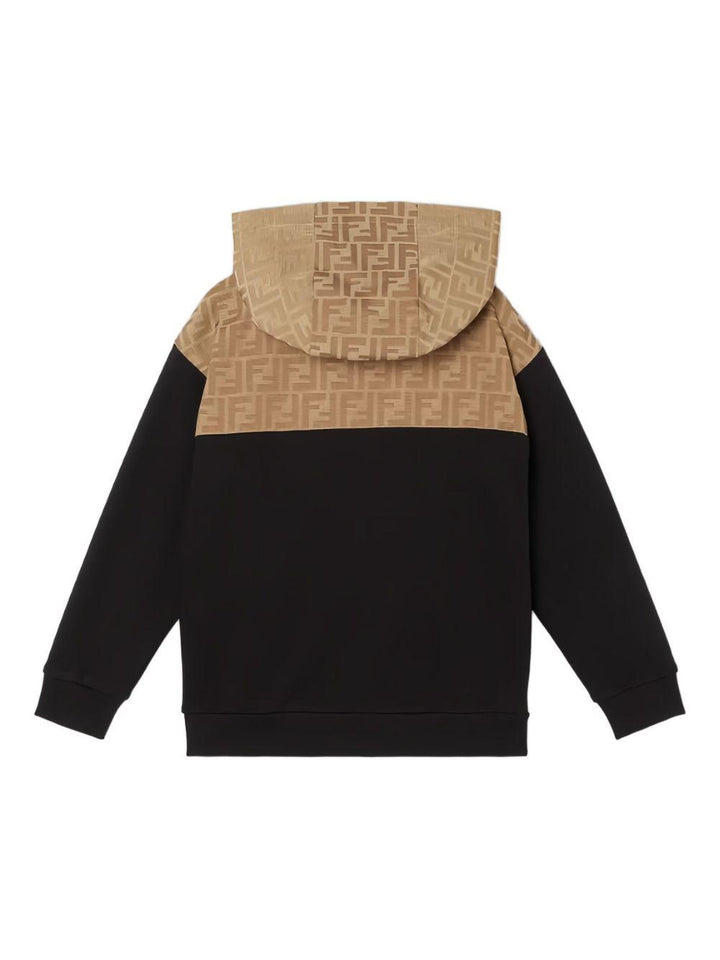 Felpa nera/beige per bambino JUH1065V0 F13IV Fendi Kids 