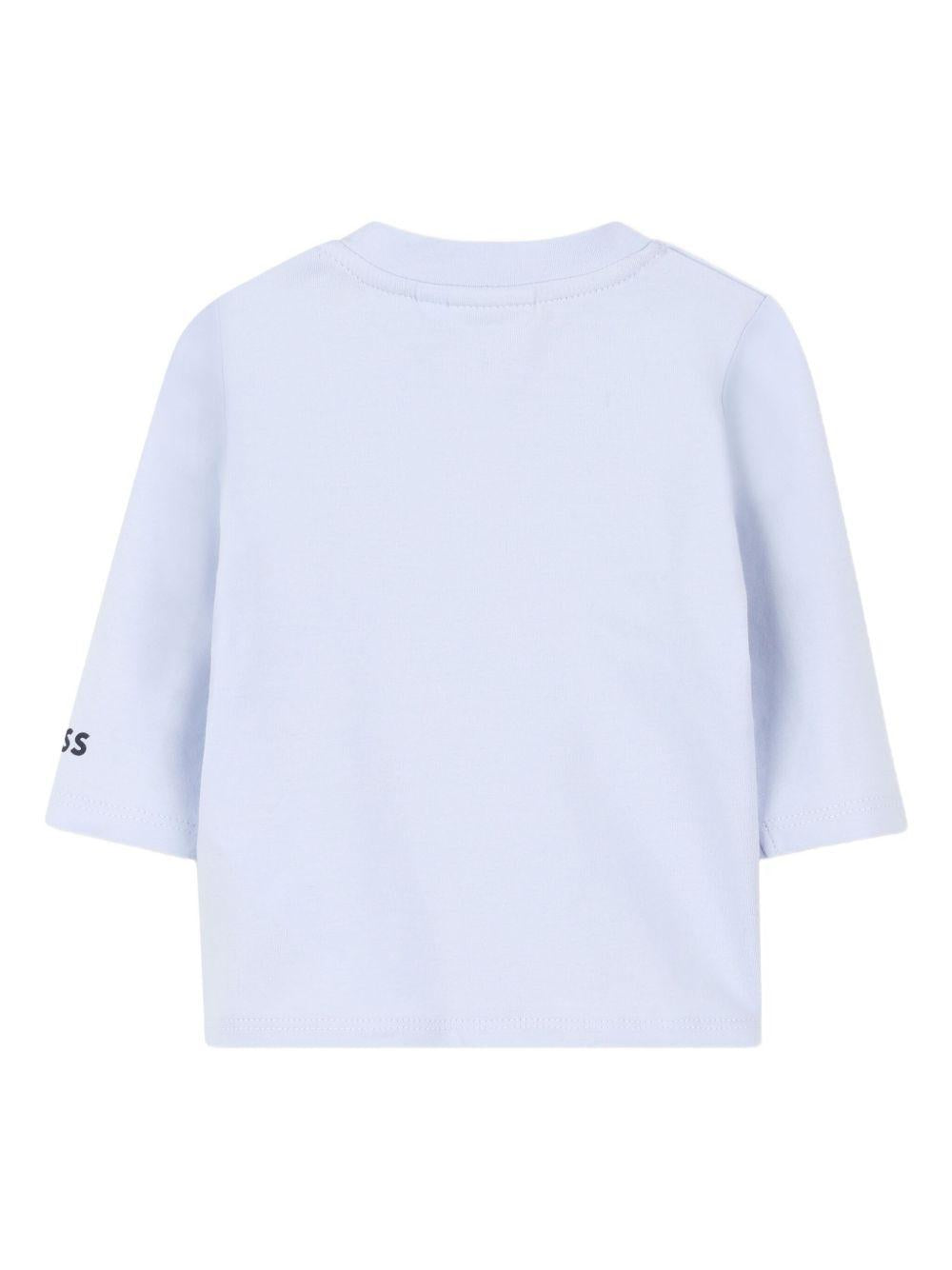 T-shirt azzurro per neonato J52514 771 Boss Kids 