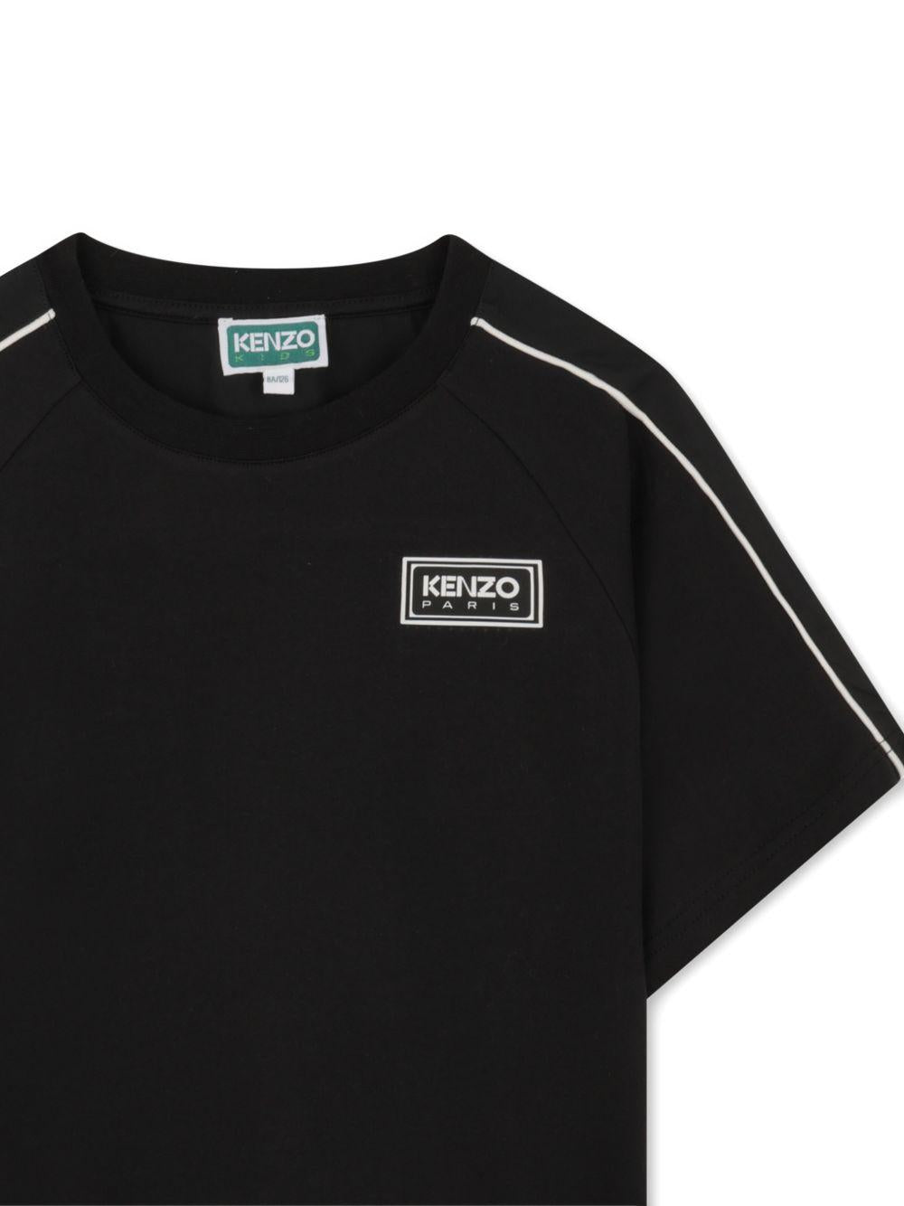 T-shirt nera per bambino K61682 09B Kenzo Kids 