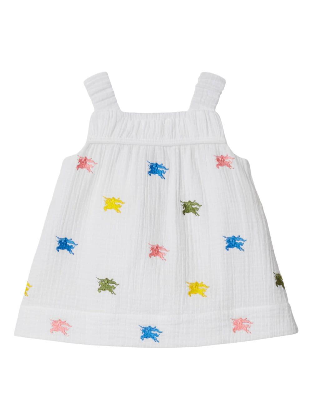 Abito bianco per neonata con logo 8078133 A5127 Burberry Kids 