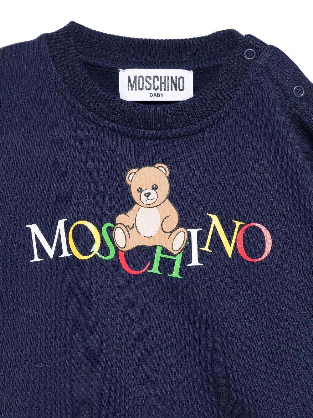 Felpa blu navy per neonato MUF064LCA60 40016 Moschino Kids 
