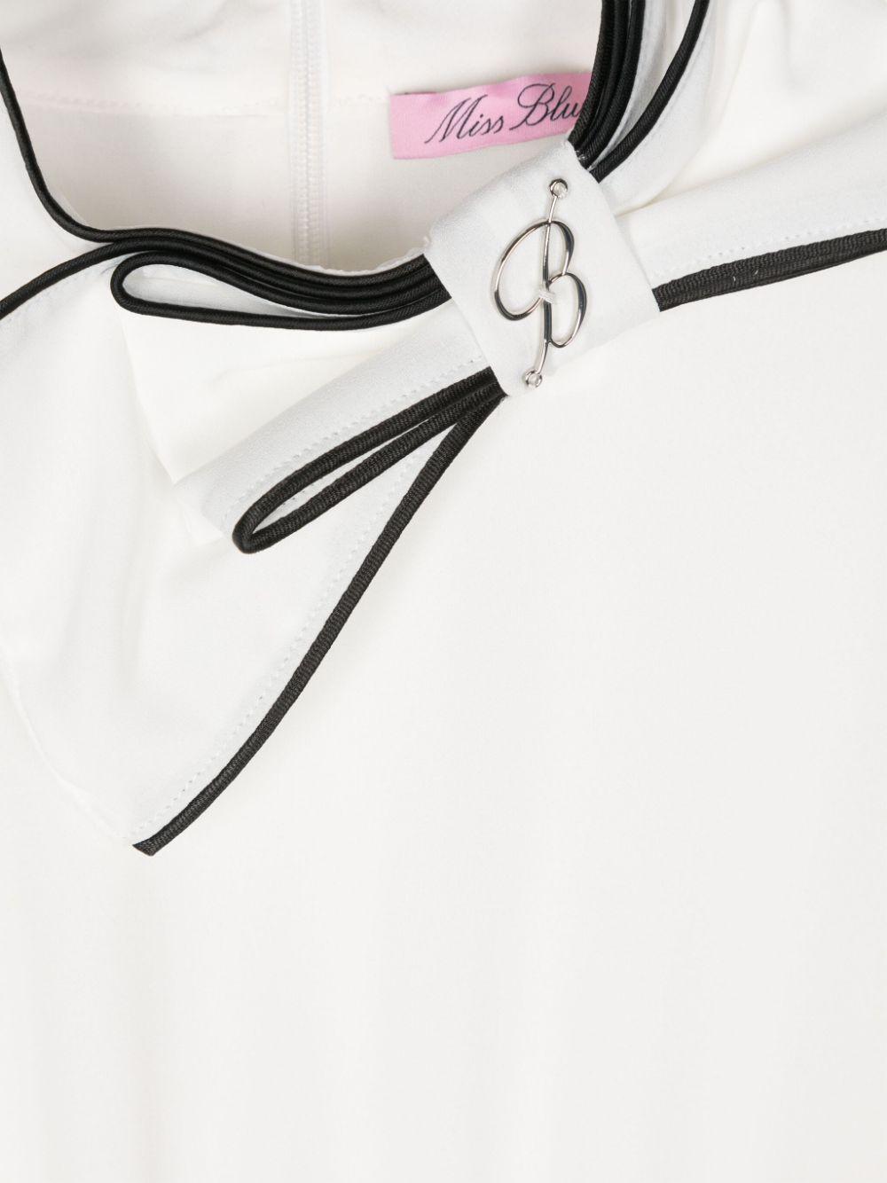 Abito bianco/nero per bambina IF4036T2614 09M04 Miss Blumarine 