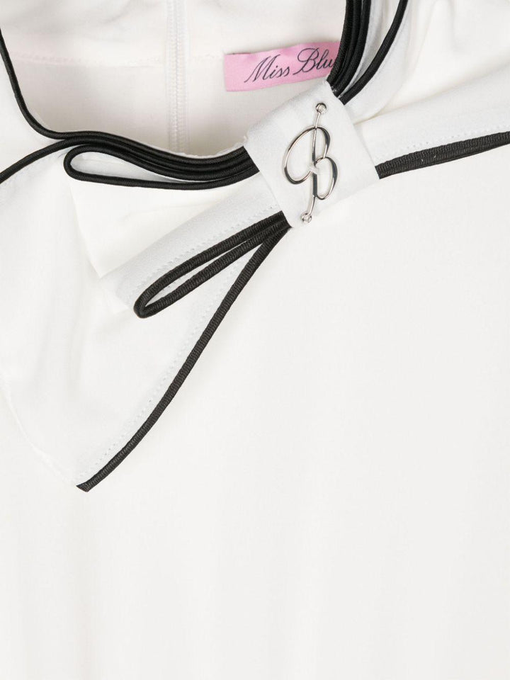 Abito bianco/nero per bambina IF4036T2614 09M04 Miss Blumarine 