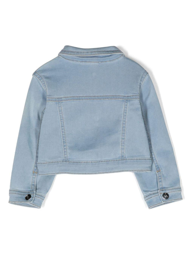 Giacca azurro per neonata in denim