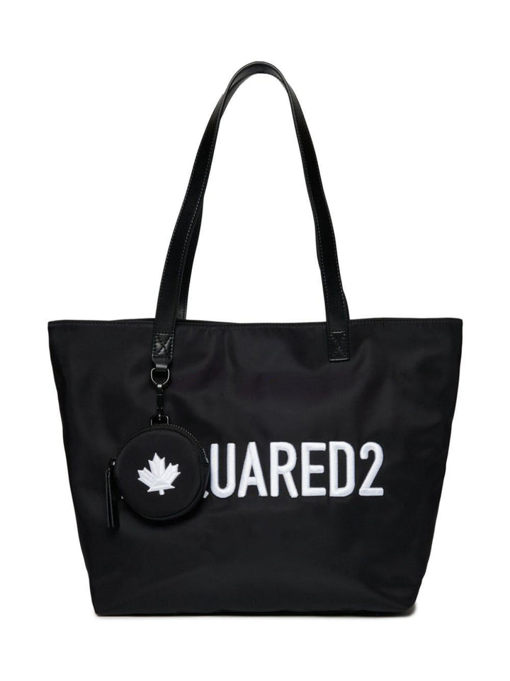 Borsa nera per bambina con logo