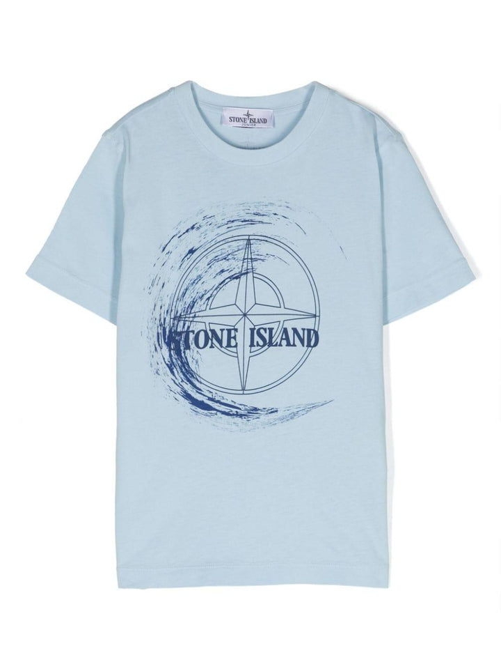 Light blue t-shirt for boys with logo