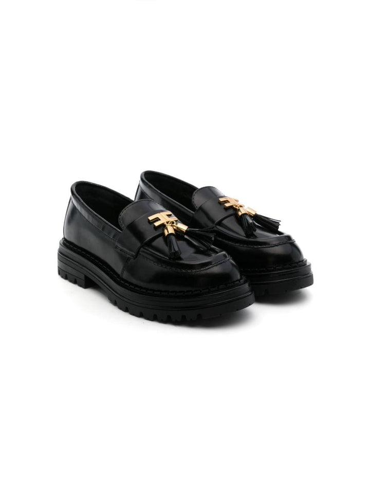 Scarpe nere per bambina con logo F4A4E01280406 999 Elisabetta Franchi Kids 