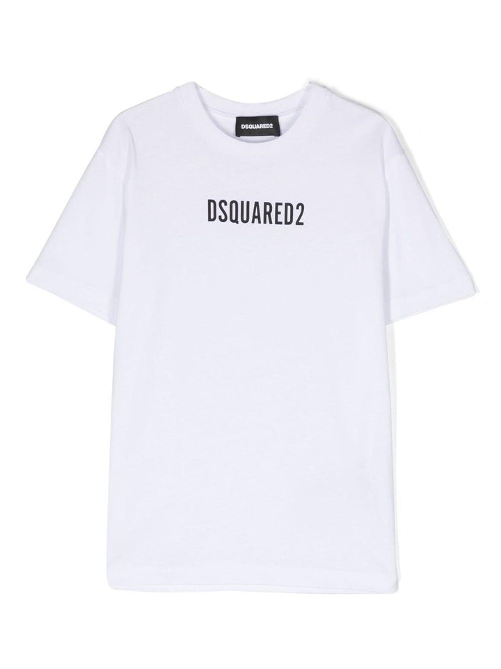 White t-shirt for boys with logo