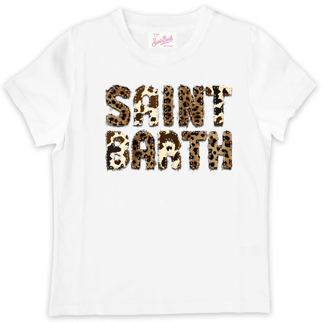 T-shirt bianca per bambina ELLY001 00298L MC2 Saint Barth Kids 