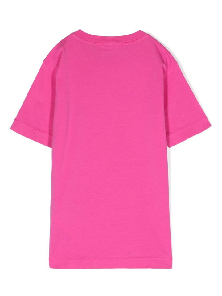 T-shirt ciclamnio per bambina con logo
