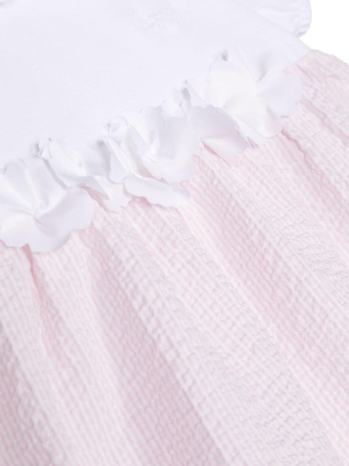 Pagliaccetto bianco e rosa per neonata