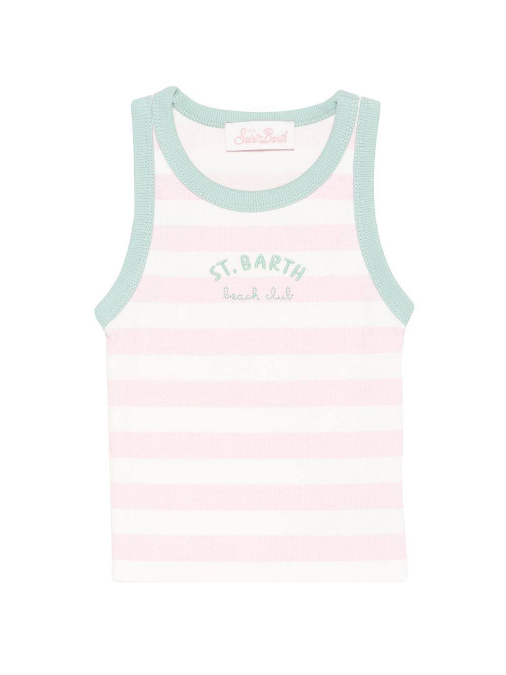 T-shirt rosa/bianco/verde per bambina BLUE002 03353L MC2 Saint Barth Kids 
