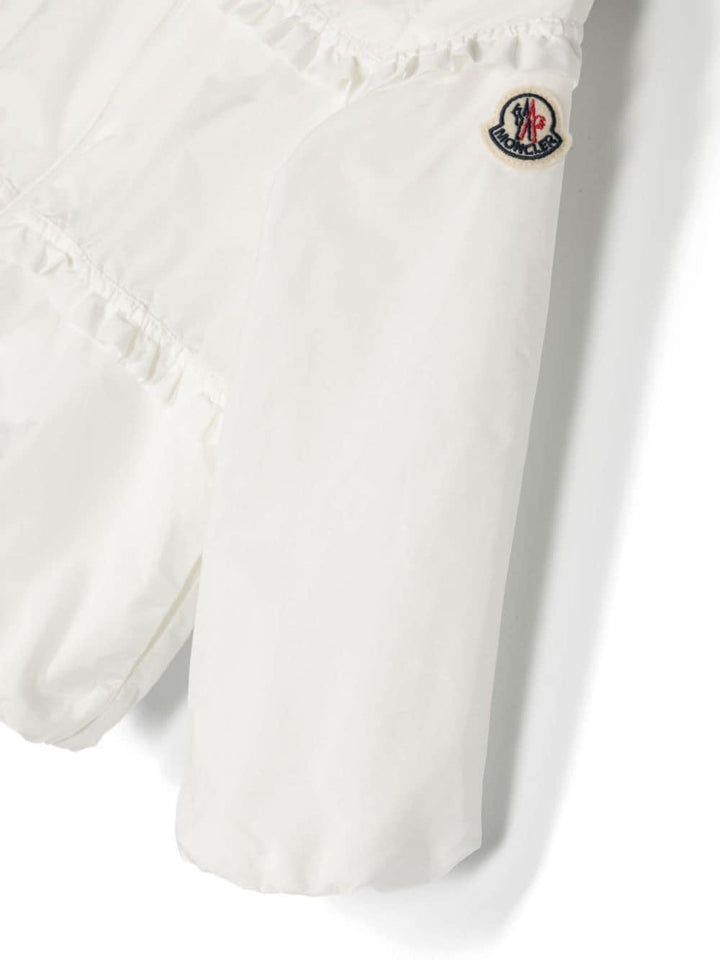 White Hiti jacket for baby girls with logo