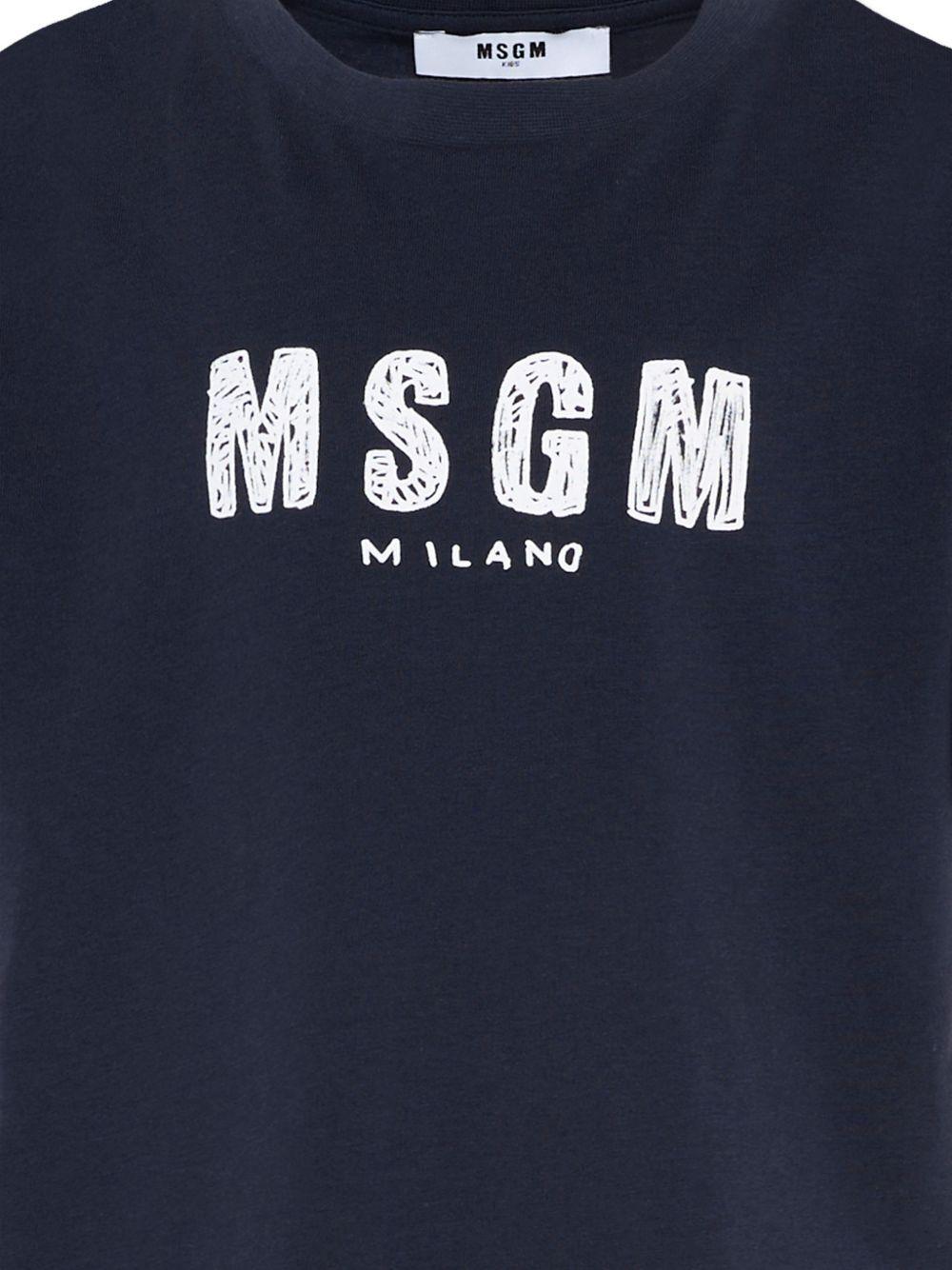T-shirt blu scuro per bambino S6MSJUTH004 MS072 Msgm Kids 