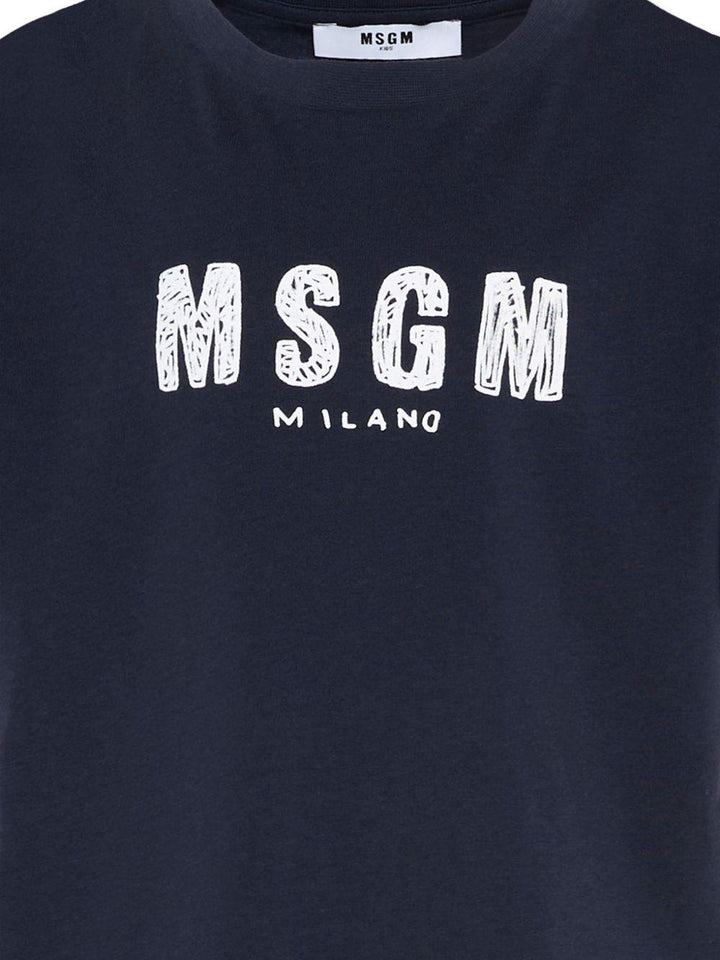 T-shirt blu scuro per bambino S6MSJUTH004 MS072 Msgm Kids 