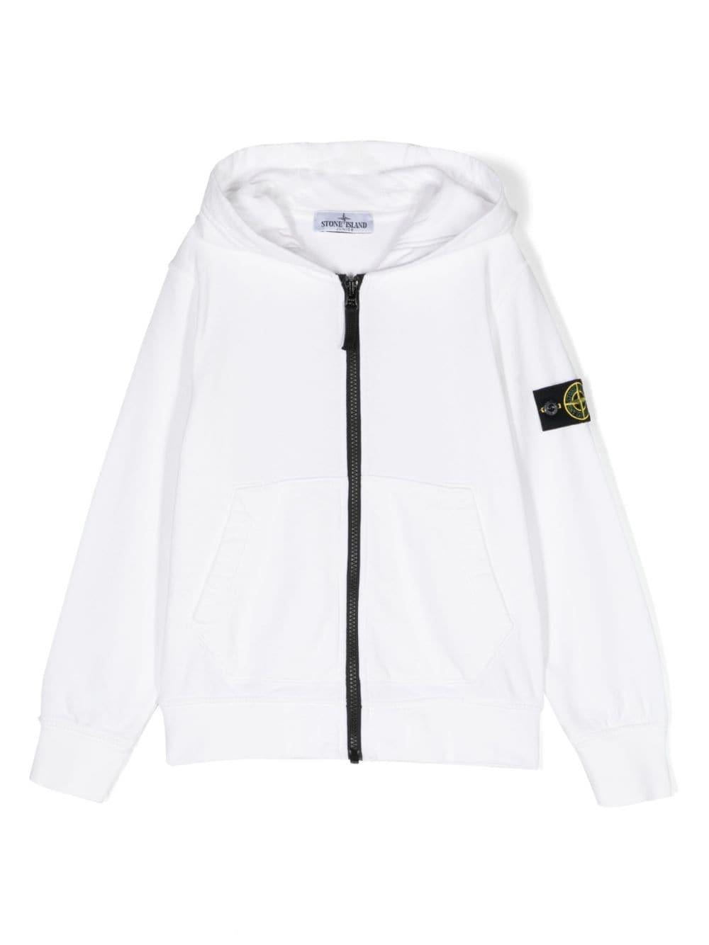 White sweatshirt for boys with logo