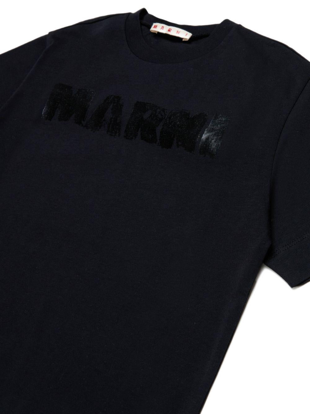 T-shirt nera per bambino M01901M00Z1 0M900 Marni Kids 