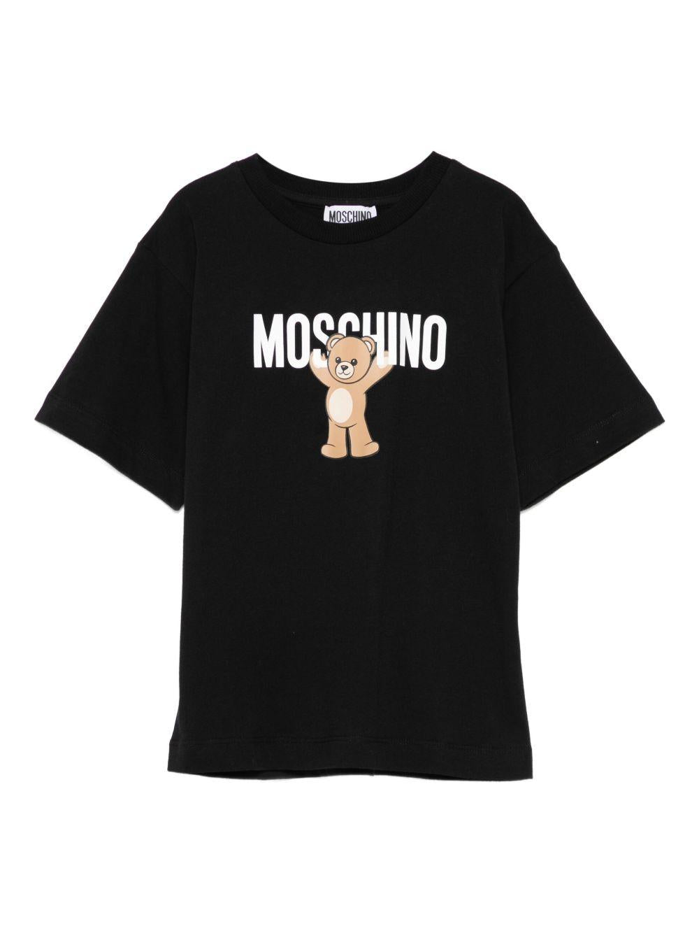 T-shirt nero per bambino HMM05GLAA10 60100 Moschino Kids 