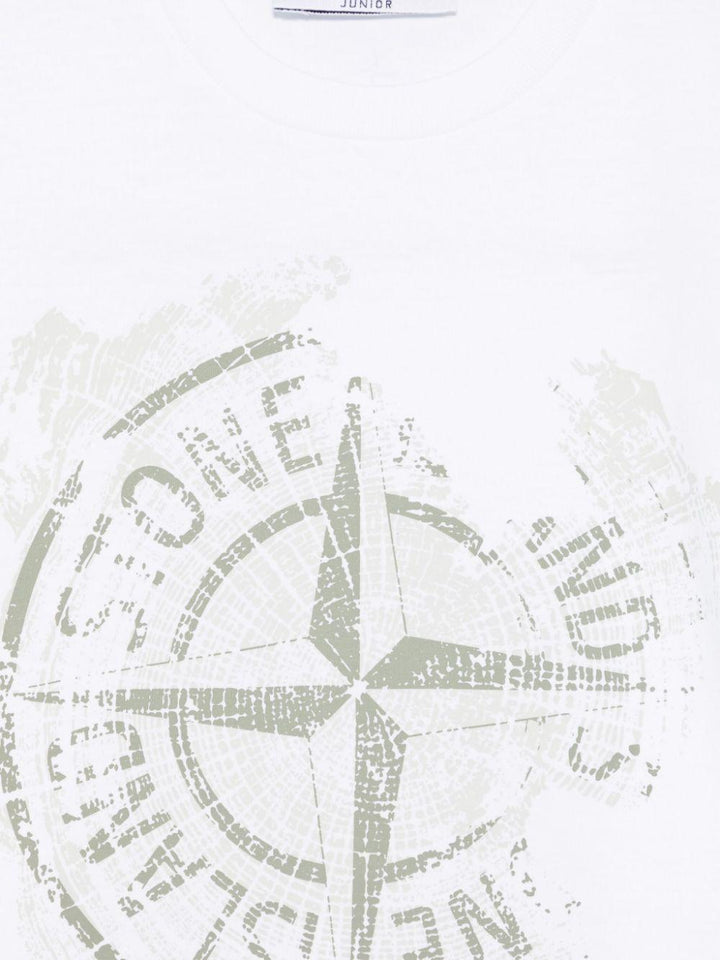 T-shirt bianco per bambino con logo