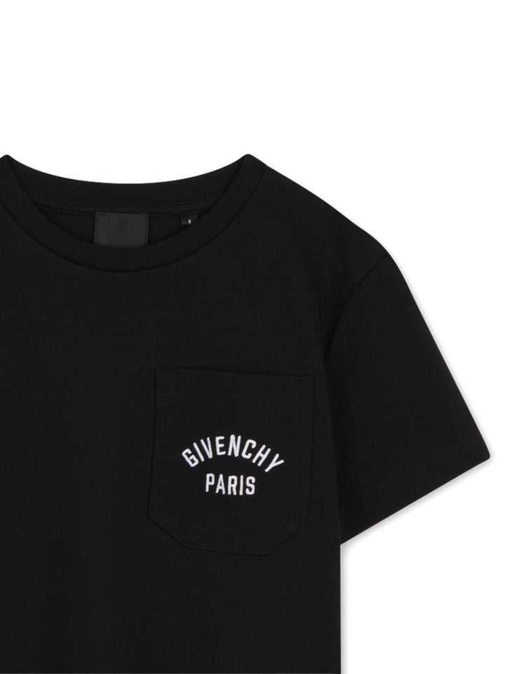 T-shirt nera per bambino H31122 09B Givenchy Kids 
