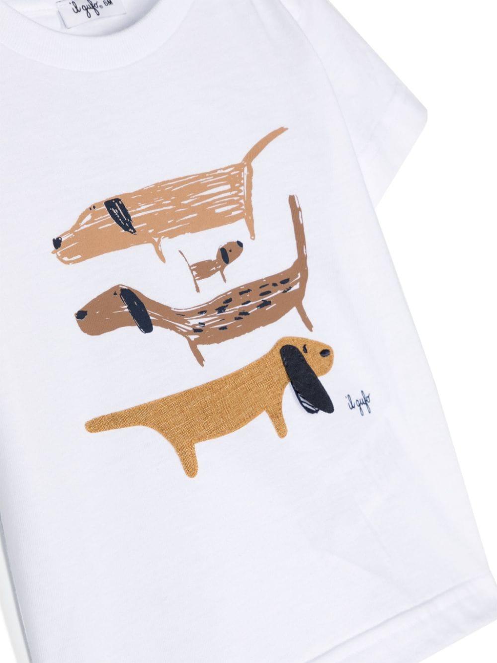 White t-shirt for newborns with print