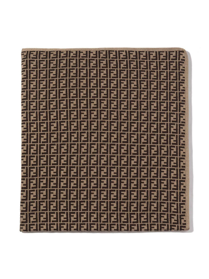 Coperta marrone per neonato BUJ166A3TE F0LMJ Fendi Kids 