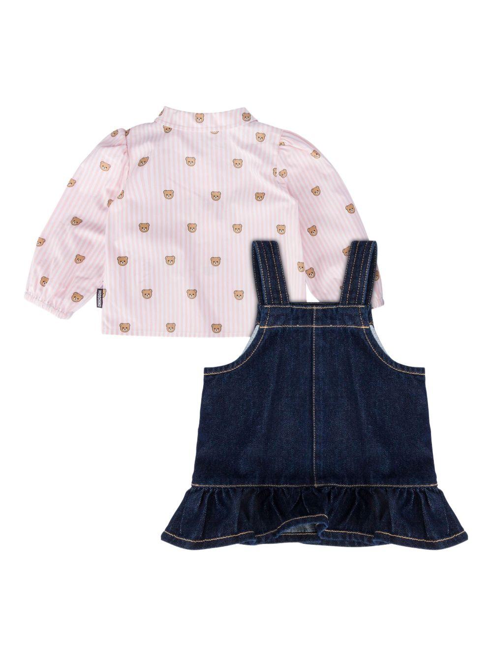 Completo blu/rosa per neonata MDK036L0E34 40109 Moschino Kids 