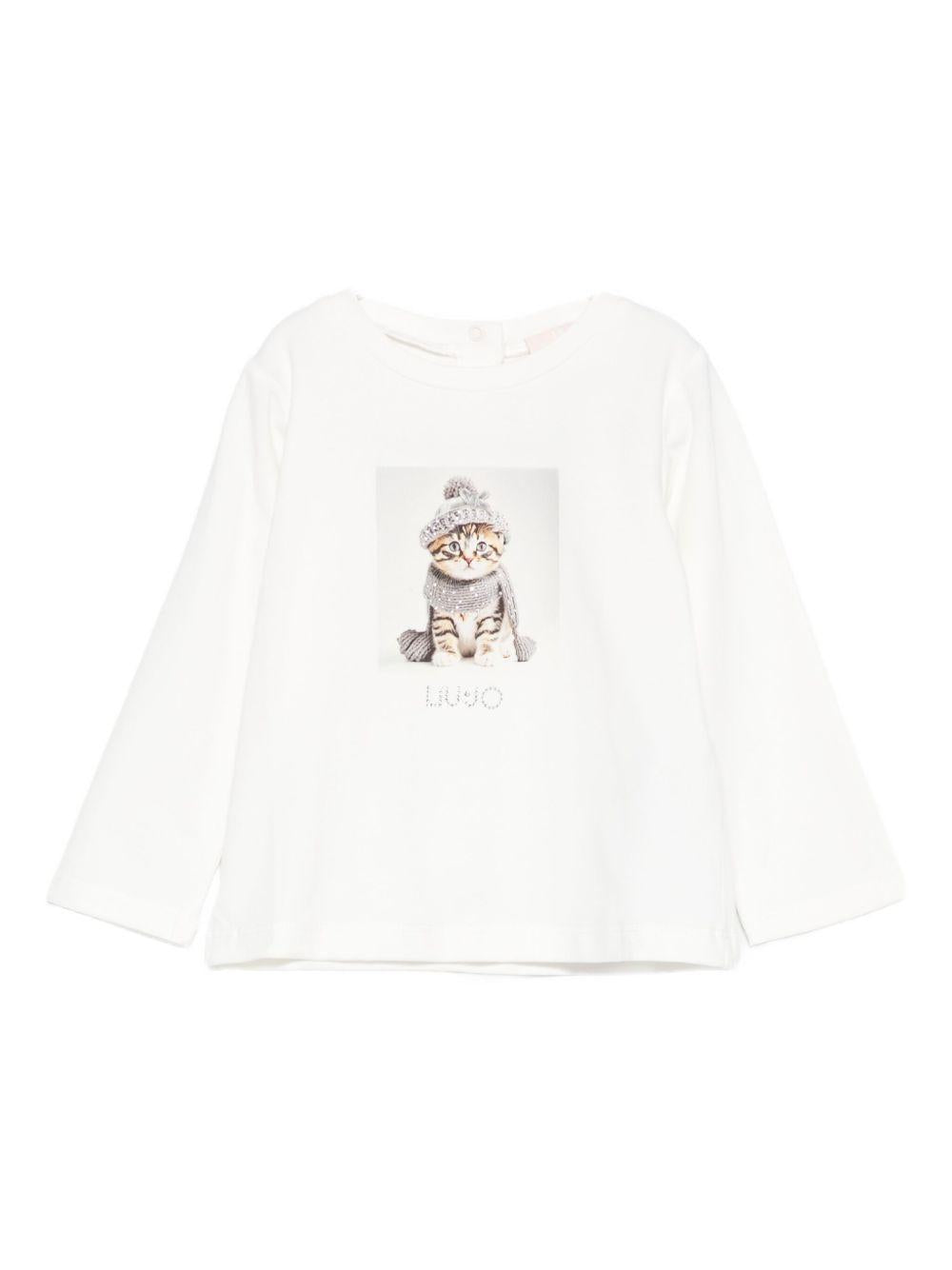 T-shirt bianco per neonata HF5026J0088 03Q21 Liu Jo 
