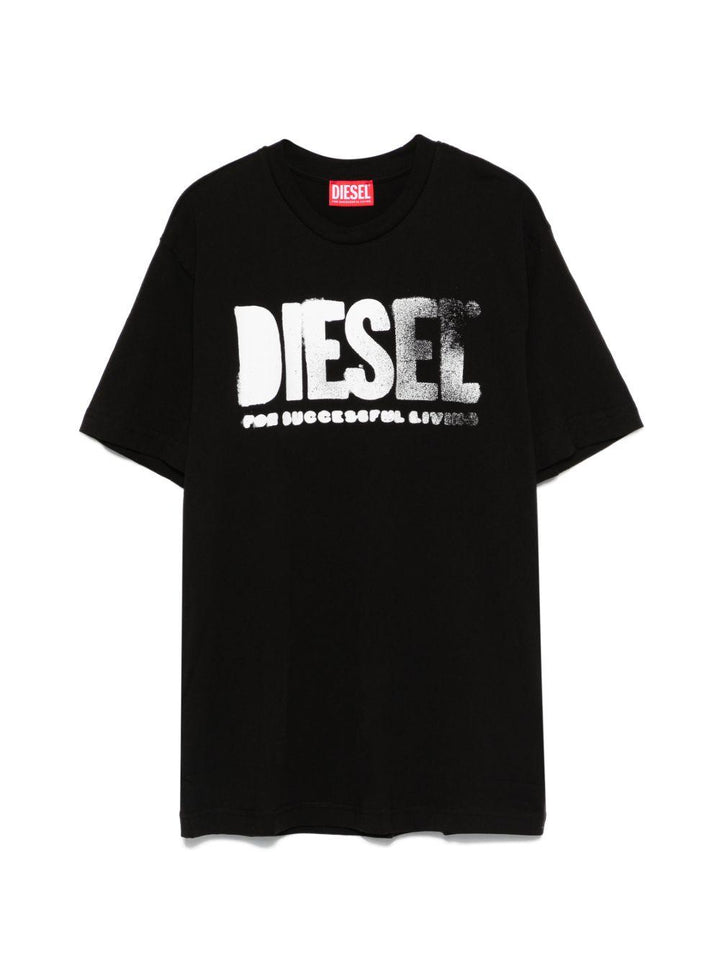T-shirt nero per bambino J025870GRAI K900 Diesel Kids 